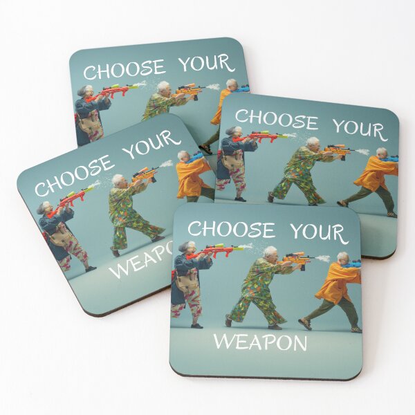 Item preview, Choose Your Weapon: Older Asians Enjoy a Fun Water Gun Fight designed and sold by Artmugic.