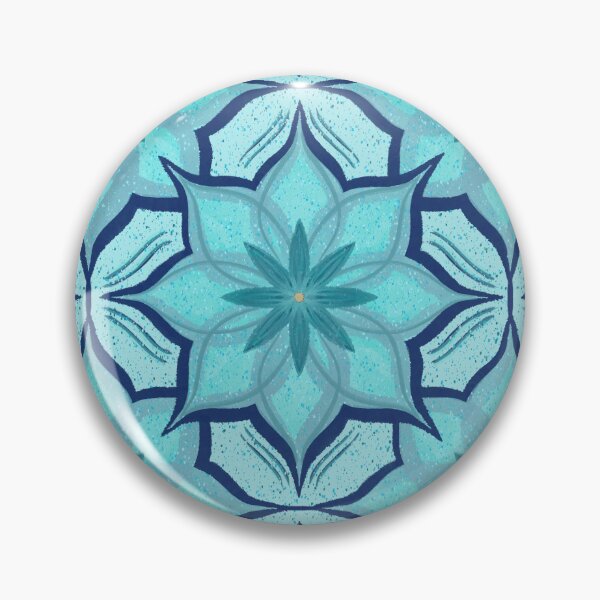 Item preview, Aqua and Navy Flower Drawing designed and sold by KathyLav.
