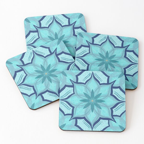 Item preview, Aqua and Navy Flower Drawing designed and sold by KathyLav.