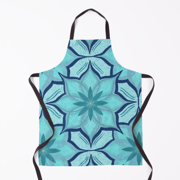 Item preview, Aqua and Navy Flower Drawing designed and sold by KathyLav.