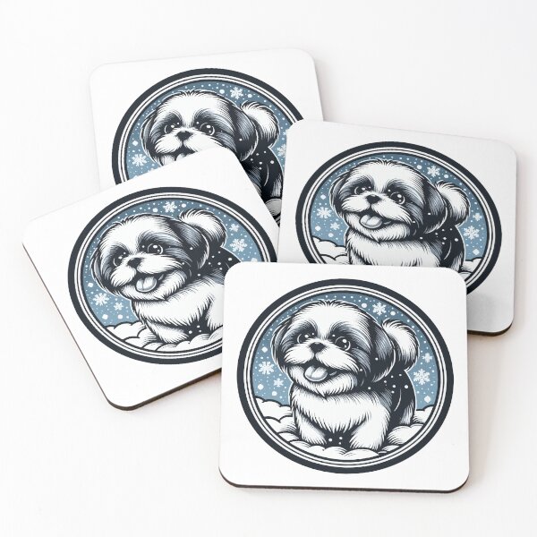Item preview, Shih Tzu Puppy First Snow Fall Winter designed and sold by bjrocket89.