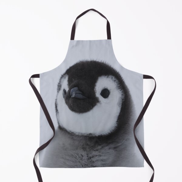 Item preview, Cute Emperor Penguin Chick 2 original size logo r (black background) designed and sold by SBPenguins.