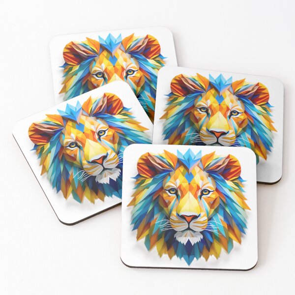 Item preview, geometric Lion head designed and sold by Cardsurveyors.
