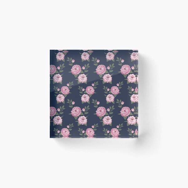 Artikelvorschau, Rosa Rosen auf Marineblau entworfen und verkauft von mbaldwinartist.