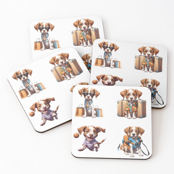 Item preview, Brittany cute puppy dog travel Sticker Pack 2 designed and sold by Keffy.