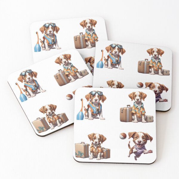 Item preview, Brittany cute puppy dog travel Sticker Pack 3 designed and sold by Keffy.