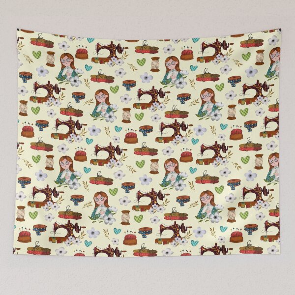 Item preview, Dressmaker seamless pattern designed and sold by pinkyfish1010.