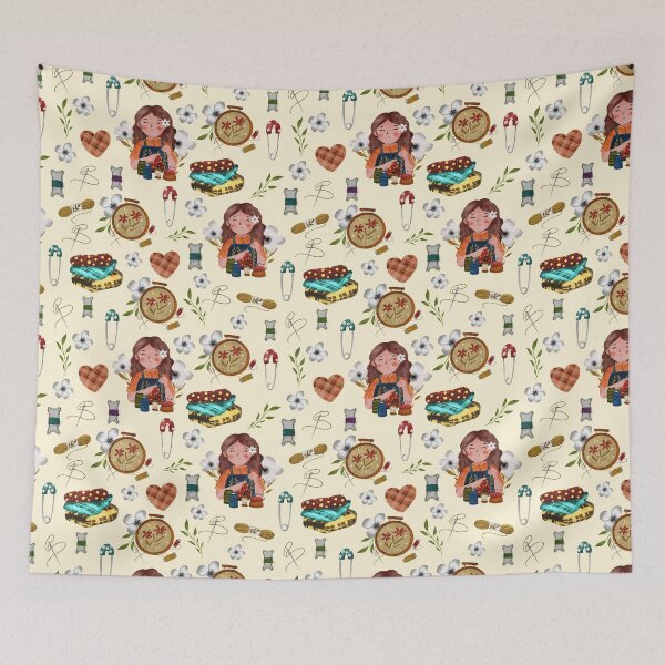 Item preview, Tailoring tools print designed and sold by pinkyfish1010.