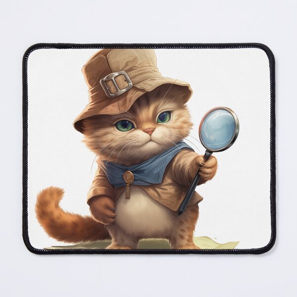 Item preview, Curious Cat with a Detective Hat and Magnifying Glass designed and sold by 51sho.