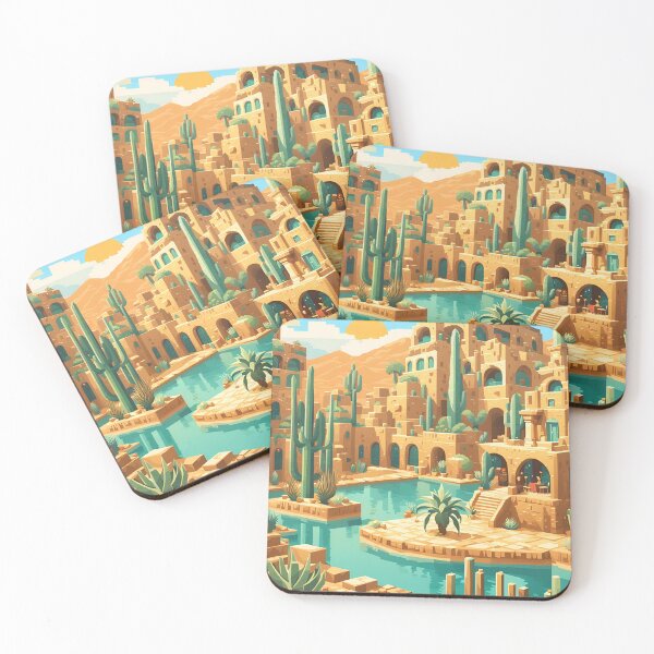 Item preview, Pixel Art Desert Oasis  designed and sold by VeiledVision.