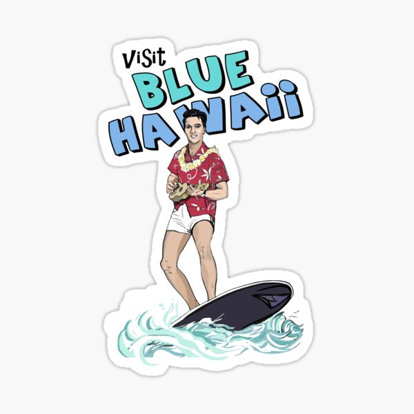 Surfing Elvis-style Sticker