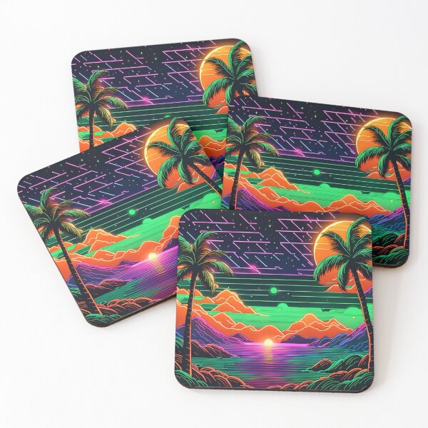 Item preview, Neon Retro Beachside  designed and sold by VeiledVision.