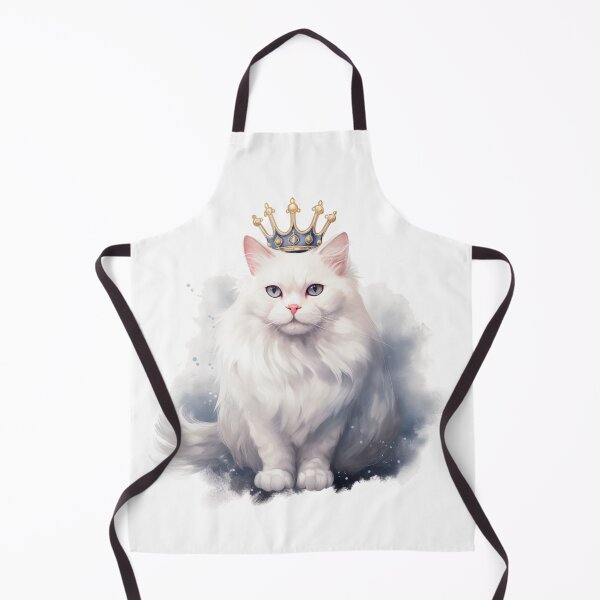 Item preview, Fluffy White Cat with a Crown on its Head designed and sold by 51sho.