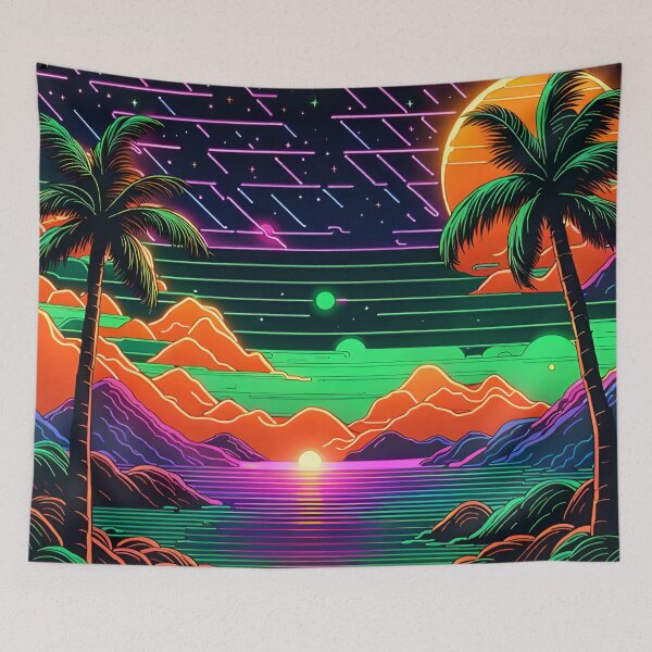Item preview, Neon Retro Beachside  designed and sold by VeiledVision.