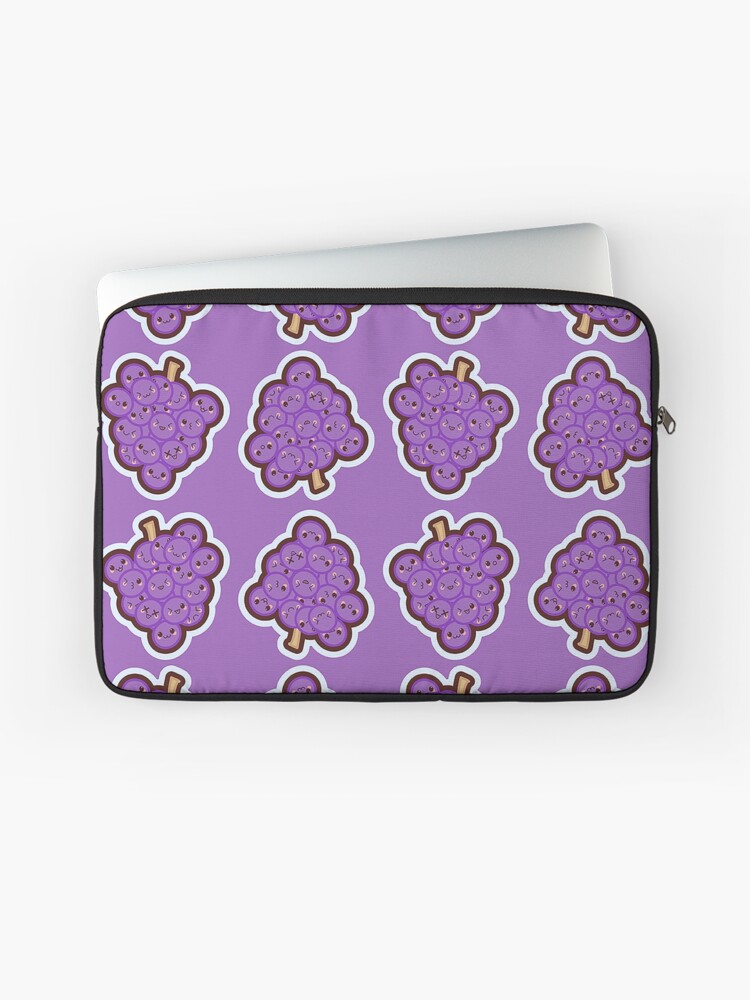 Kawaii Grape Cute Pattern Wallpaper Laptop Sleeve By Susurrationstud Redbubble