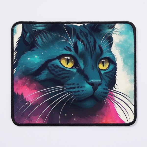 Item preview, Cosmic Cat: Retro Double Exposure Poster with 80's Vibes designed and sold by AdesignTEE.