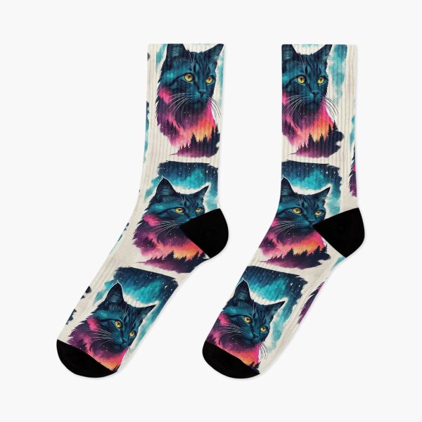 Item preview, Cosmic Cat: Retro Double Exposure Poster with 80's Vibes designed and sold by AdesignTEE.