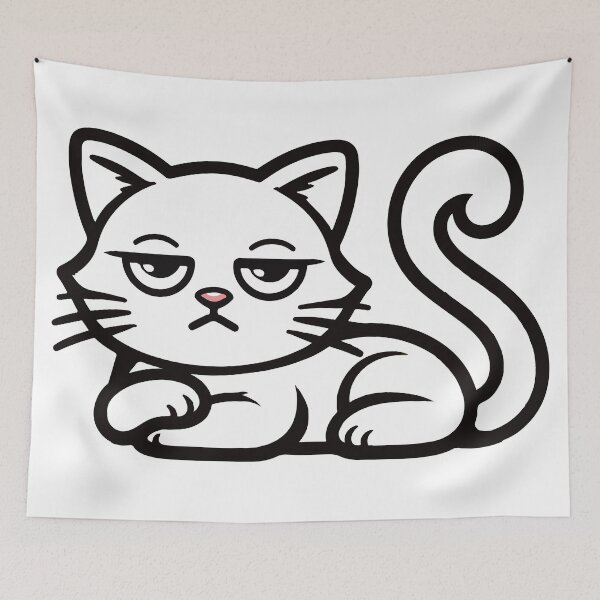 Item preview, Minimalist Serious Black Cat designed and sold by Colorful Dreams.