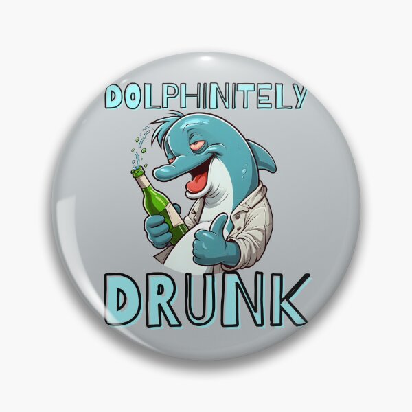 Item preview, Dolphinitely Drunk Funny Cartoon Dolphin designed and sold by André Botes.