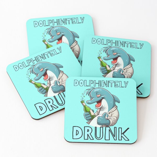 Item preview, Dolphinitely Drunk Funny Cartoon Dolphin designed and sold by André Botes.
