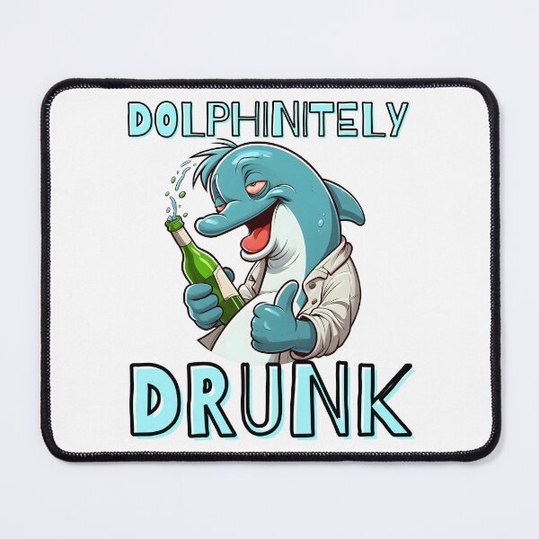 Item preview, Dolphinitely Drunk Funny Cartoon Dolphin designed and sold by André Botes.