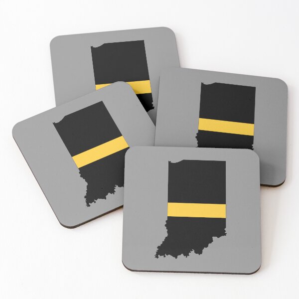 Item preview, Indiana state outline 911 Dispatcher Emergency Telecommunications Thin Gold Line flag designed and sold by GulfCoastDesign.