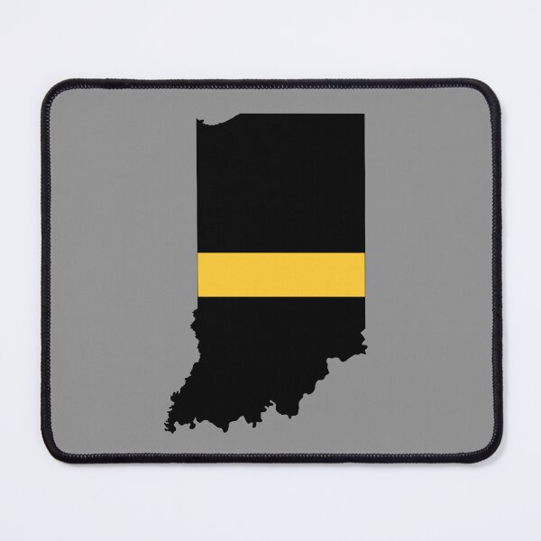 Item preview, Indiana state outline 911 Dispatcher Emergency Telecommunications Thin Gold Line flag designed and sold by GulfCoastDesign.