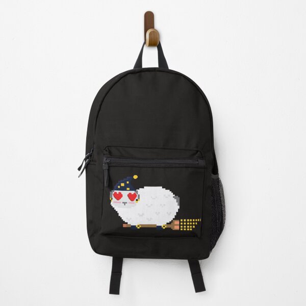 Item preview, sheep put blue hat riding broom in pixel art designed and sold by pepechanpixel.