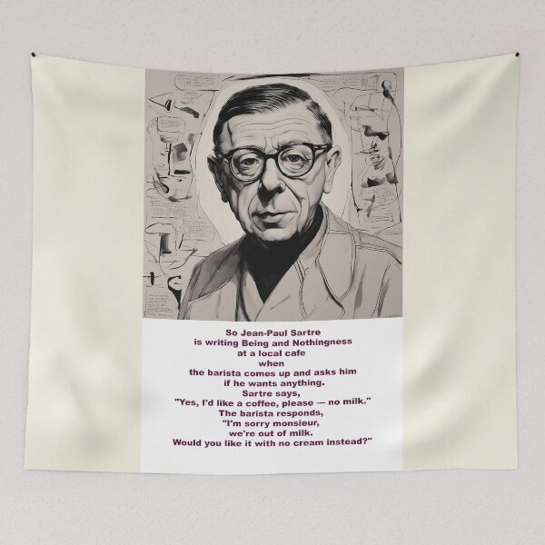 Item preview, Jean-Paul Sartre designed and sold by ComicJo.