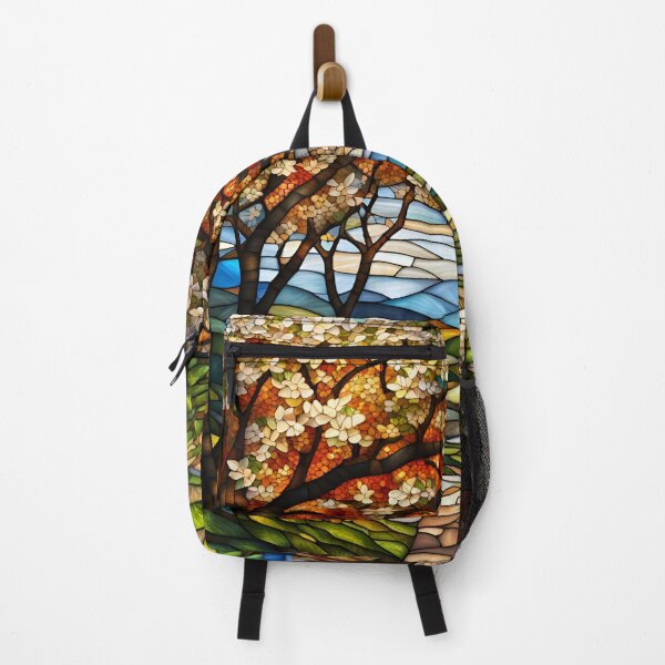 Item preview, Stained Glass Springtime Mountain Path designed and sold by ChanceTwoArt.