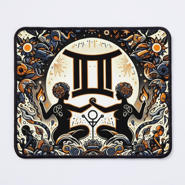 Item preview, Gemini Zodiac sign color tattoo designed and sold by ZodiBlend.