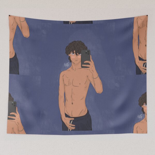 Item preview, cute asian boy with abs taking a selfie designed and sold by twotwo sixteen.