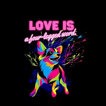 Artwork thumbnail, Colorful Canine Joy: Love is a Four-Legged Word by nncreator