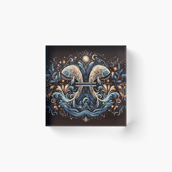 Item preview, Pisces Zodiac sign color tattoo designed and sold by ZodiBlend.