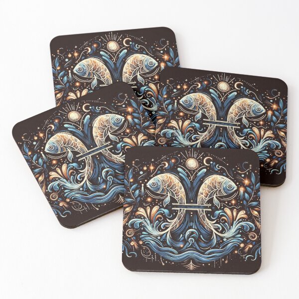 Item preview, Pisces Zodiac sign color tattoo designed and sold by ZodiBlend.