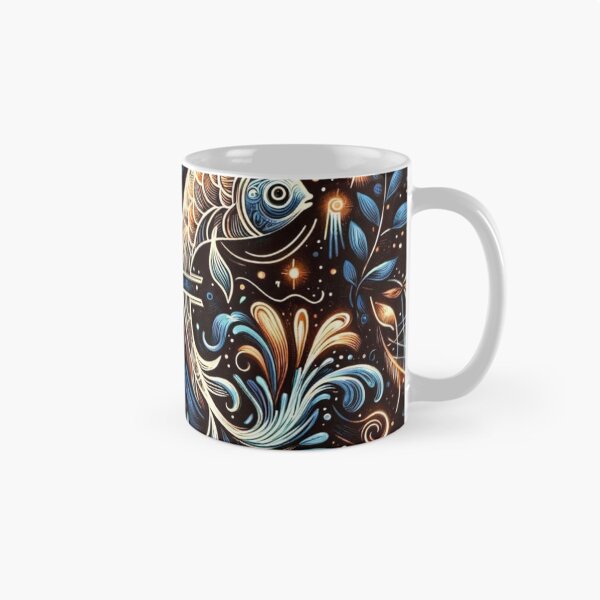 Item preview, Pisces Zodiac sign color tattoo designed and sold by ZodiBlend.