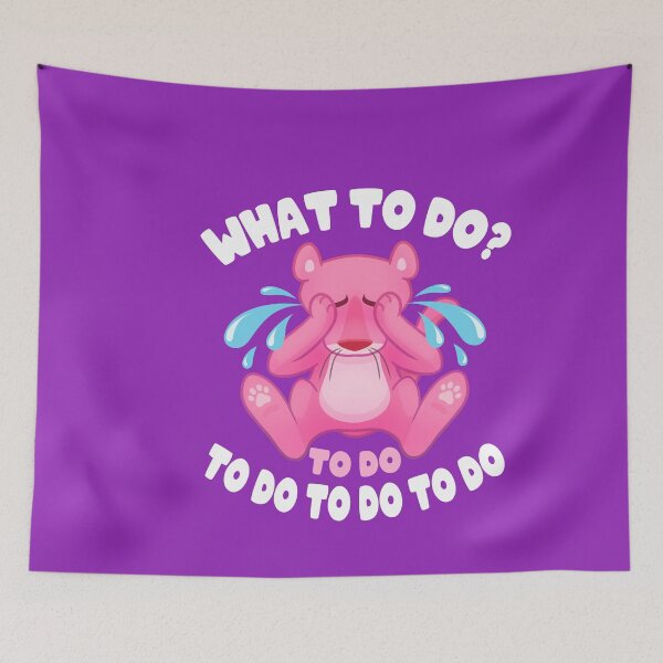 Item preview, What To Do - Sad Pink Kitty Cute Cartoon designed and sold by Chonkitty.