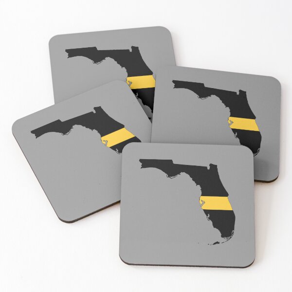 Item preview, Florida state outline 911 Dispatcher Emergency Telecommunications Thin Gold Line flag designed and sold by GulfCoastDesign.