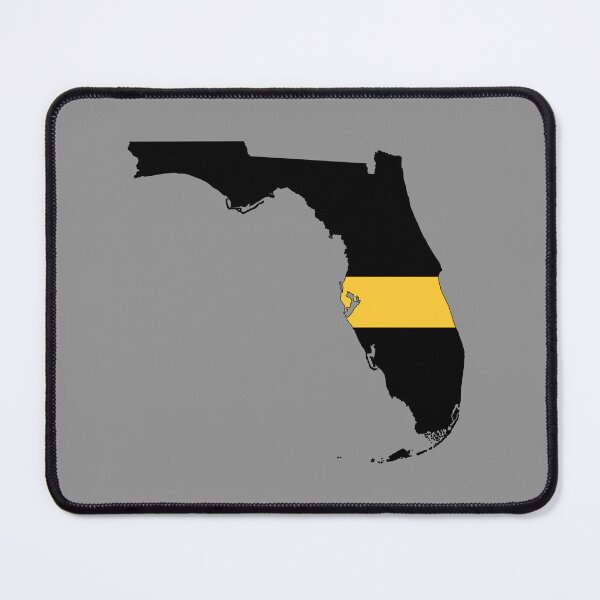 Item preview, Florida state outline 911 Dispatcher Emergency Telecommunications Thin Gold Line flag designed and sold by GulfCoastDesign.