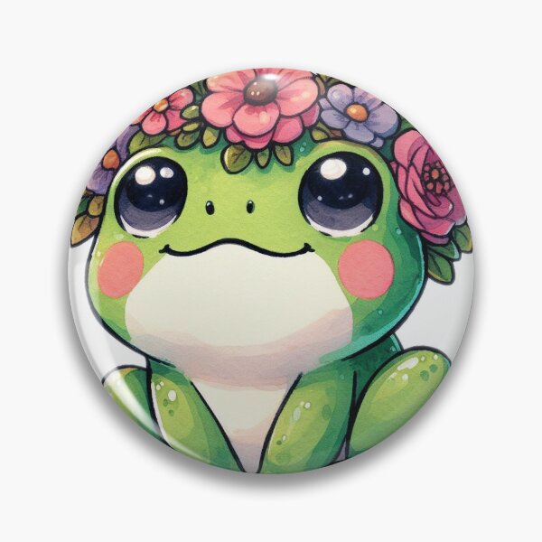 Item preview, Cute Frog with a Flowercrown designed and sold by MythsInc.
