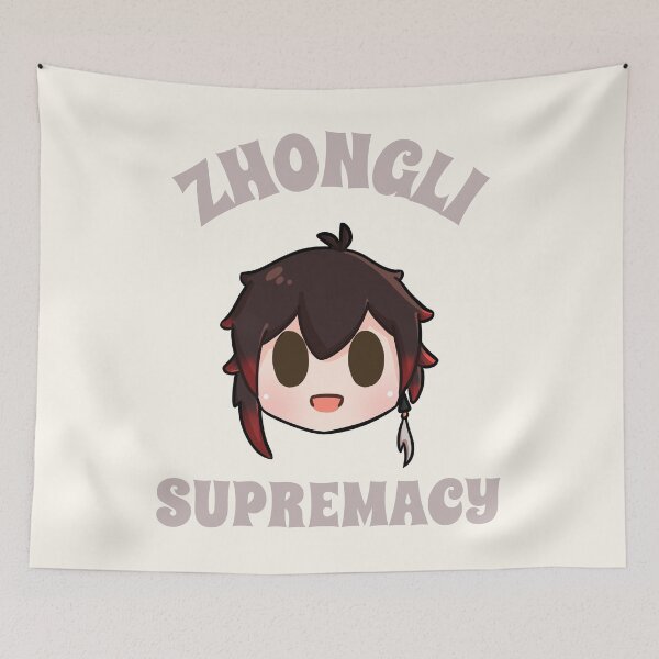 Item preview, Genshin Impact Zhongli supremacy typography chibi | Morcaworks designed and sold by Morcawork.