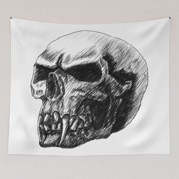 Item preview, Vampire skull sketch designed and sold by Szkicerka.