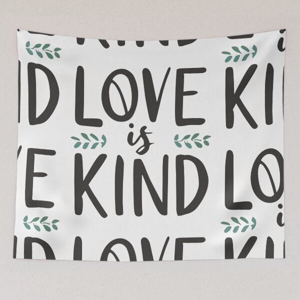 Item preview, Scandinavian Love is Kind Design - Minimalist Decor Typography designed and sold by HahaHandlesHub.