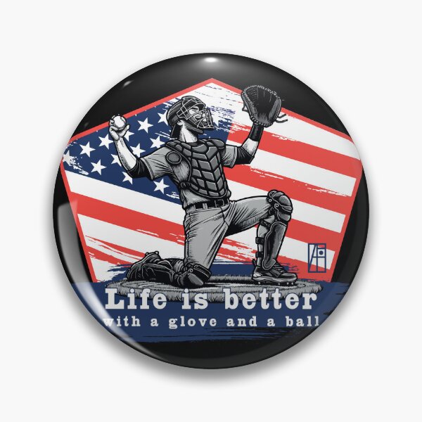 Item preview, USA - American BASEBALL - Life is better with a glove and a ball - color designed and sold by ArtProjectShop.