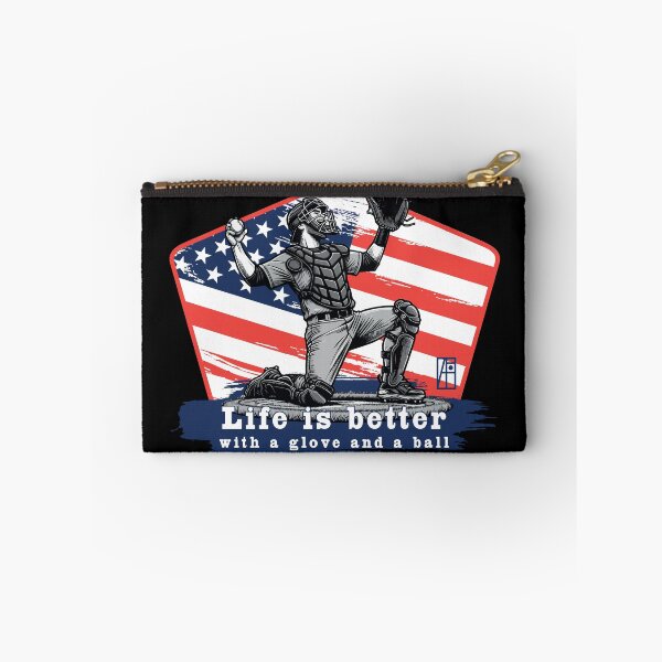Item preview, USA - American BASEBALL - Life is better with a glove and a ball - color designed and sold by ArtProjectShop.