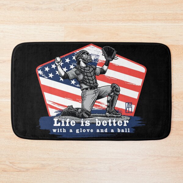 Item preview, USA - American BASEBALL - Life is better with a glove and a ball - color designed and sold by ArtProjectShop.