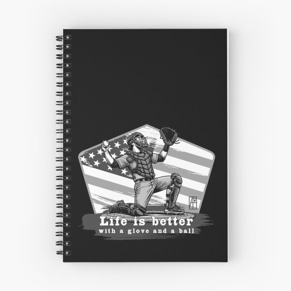 Item preview, USA - American BASEBALL - Life is better with a glove and a ball - bw designed and sold by ArtProjectShop.