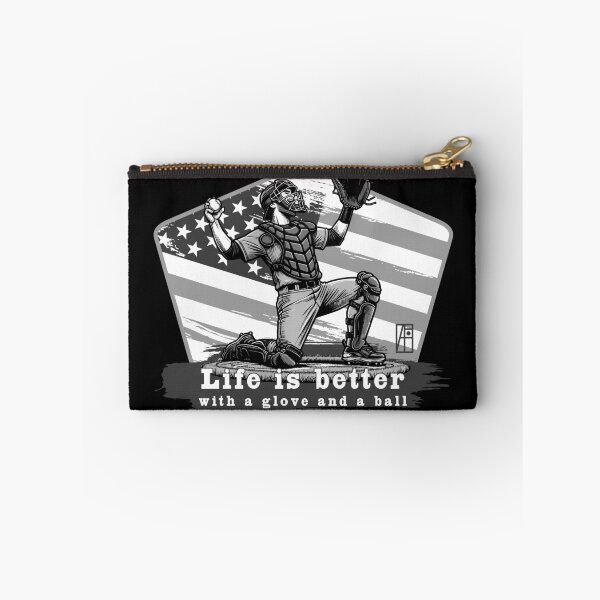 Item preview, USA - American BASEBALL - Life is better with a glove and a ball - bw designed and sold by ArtProjectShop.