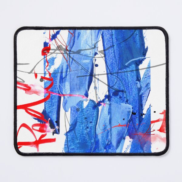 Artikelvorschau, Blaue und rote abstrakte expressionistische Collage entworfen und verkauft von ZebEddy.