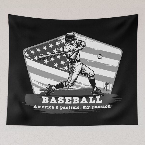 Item preview, USA - American BASEBALL - Baseball: America's pastime, my passion - bw designed and sold by ArtProjectShop.